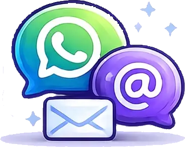 Canais de comunicação: WhatsApp e e-mail